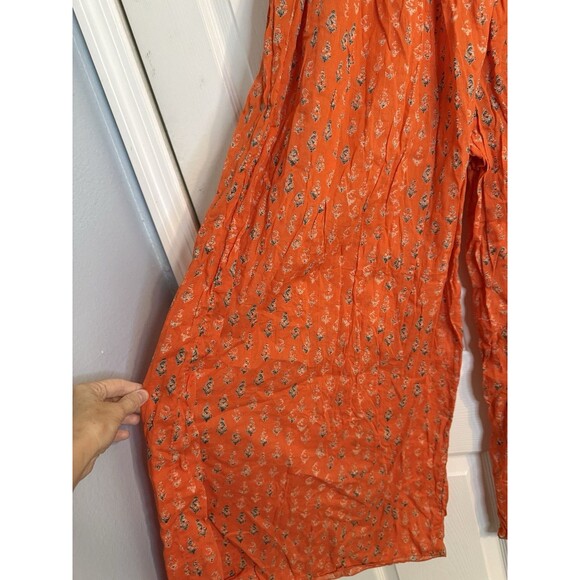 FP Dream Time Wide Leg Tangerine Boho Oversized Drawstring Lightweight Pants M - Picture 7 of 7